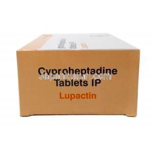 ルパクチン, シプロヘプタジン4mg,錠剤, 製造元：Lupin Ltd, 箱側面