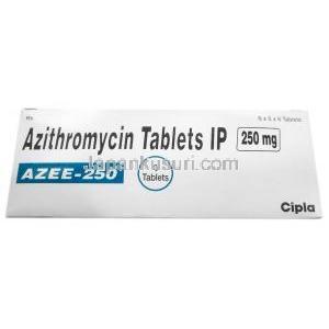 アジー, アジスロマイシン 250mg, 製造元 Cipla, 箱表面