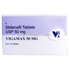 ビガマックス, シルデナフィル 50mg, 製造元：VEA Impex, 箱表面