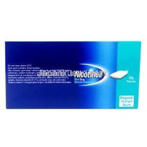 ニコチネル 薬用チューインガム,ニコチンポラクリリン 2mg, ミント味 96個入り , 製造元：GSK,箱情報,保管方法, 成分