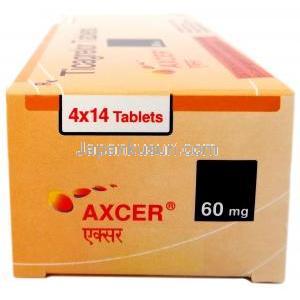 アクセル, チカグレロル 60mg,製造元：Sun Pharmaceutical Industries, 箱側面情報