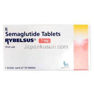 リベルサス,セマグルチド7mg ,製造元：Novo Nordisk India Pvt Ltd, 箱表面