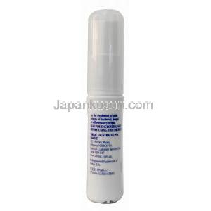 エアソティック 点耳薬,  アセポン酸ヒドロコルチゾン1.11mg/ml/ ミコナゾール 15.1mg/ml/ ゲンタマイシン 1505 IU/ml, 点耳薬 10ml, 製造元： Virbac Animal Health,  ボトル裏面