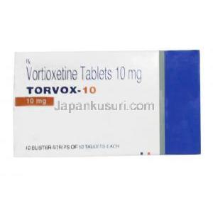 トルボックス 10, ボルチオキセチン 10mg, 製造元：Torrent Pharma, 箱表面