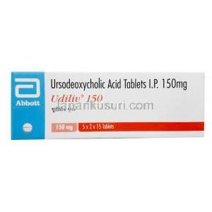 ウディリブ 150, ウルソジオール150mg, 製造元：Abbott India, 箱表面