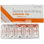 ガバピン Gabapin, ガバペンチン 100mg 錠 (Intas)