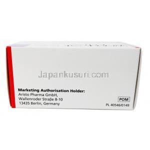 ドロネダロン アリスト400mg, ドロネダロン400mg, 60錠入り, 製造元：Aristo Pharma,箱情報, 製造元