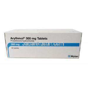 アリスモール, プロパフェノン 300mg, 製造元：Mylan, 箱上面