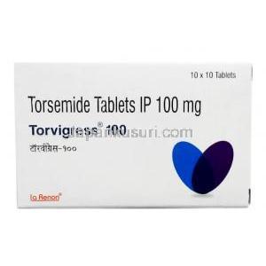 トルビグレス 100（新包装）, トラセミド 100mg, 製造元：La Renon Healthcare, 箱表面