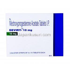 デビリー, メドロキシプロゲステロン, 10mg, 製造元:Torrent Pharma, シート裏面