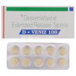 デスベンラファキシン（プリスティク ジェネリック）, D-Veniz 100mg 錠 (Sun Pharma)