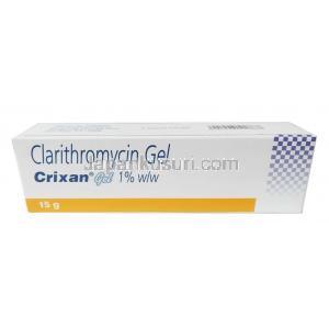 Crixan Gel, Clarithromycin 1% ww,  Gel 15g, Box front view