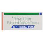 デスベンラファキシン（プリスティク ジェネリック）, D-Veniz 100mg 錠 (Sun Pharma) 箱