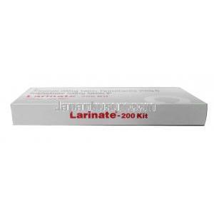 ラリネート キット, アーテスネート 200mg x 3錠, ピリメタミン 25mg/ スルファドキシン 500mg x 3錠,製造元： Ipca Laboratories Ltd, 箱底面