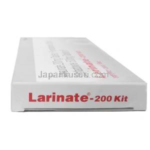 ラリネート キット, アーテスネート 200mg x 3錠, ピリメタミン 25mg/ スルファドキシン 500mg x 3錠,製造元： Ipca Laboratories Ltd, 箱側面