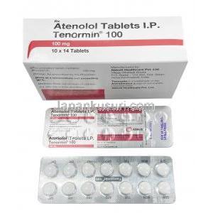 テノーミン,  アテノロール 100 mg, 製造元：Abbot, 箱, シート