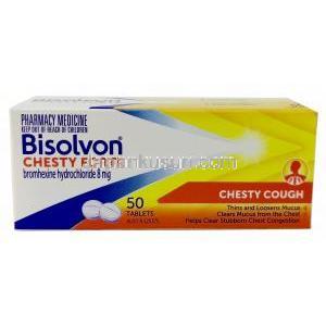ビソルボン チェスティ フォルテ,ブロムヘキシン 8 mg,製造元：ベーリンガーインゲルハイム, 箱表面