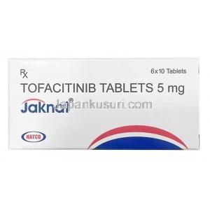 ジャクナット 5, トファシチニブ 5mg, 製造元：Natco Pharma, 箱表面