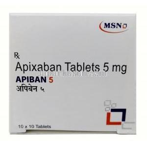 アピバン,アピキサバン 5mg, 製造元：MSN Laboratories, 箱側面