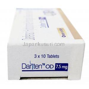 ダリテン OD, ダリフェナシン 7.5mg, 製造元：Sun Pharmaceutical Industries, 箱側面