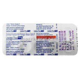 ダリテン OD, ダリフェナシン 7.5mg, 製造元：Sun Pharmaceutical Industries, シート情報