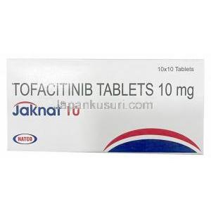 ジャクナット 10, トファシチニブ 10mg, 製造元：Natco Pharma, 箱表面