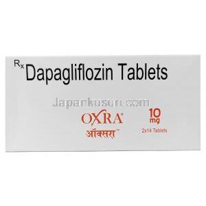 オクスラ,ダパグリフロジン 10 mg, 製造元：Sun Pharma, 箱表面