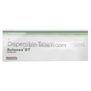 ソロネックス DT, イソニアジド 100mg, 口腔内崩壊錠,製造元： Macleods Pharmaceuticals,箱表面