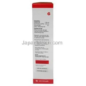 キャンディドックス シャンプー, シクロピロックス 1% w/v/ ジンクピリチオン 1% w/v, シャンプー 100 mL,製造元：Glenmark Pharmaceuticals, 箱情報, 成分