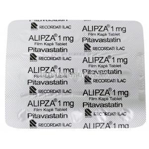 アリプザ 1mg, ピタバスタチン 1 mg, 製造元：Pierre Fabre, シート情報