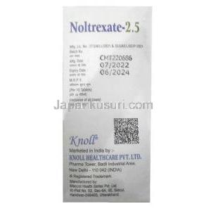 ノルトレキサート 2.5, メトトレキサート  2.5mg, 製造元:Knoll Healthcare, 箱情報
