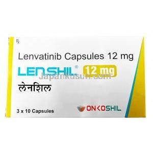 レンシル, レンバチニブ 12mg, 製造元：Shilpa Medicare Ltd, 箱表面