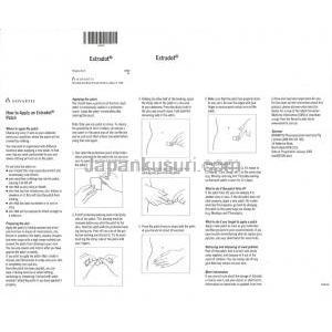 エストラドット 経皮吸収パッチ, エストラジオール,37.5mcg／日,製造元： Novartis, 使用説明書