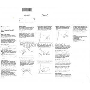 エストラドット 経皮吸収パッチ, エストラジオール,25mcg／日,製造元： Novartis, 使用説明書