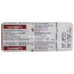 ロルノキシカム（ロルカムジェネリック）, Lorsaid, 4MG 錠 (Piramal) 包装裏面