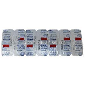 シプロックス, シプロフロキサシン 250 mg, 製造元：Cipla,シート情報