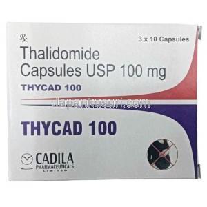 シカド, サリドマイド 100 mg, 製造元：Cadila Pharmaceuticals,箱表面