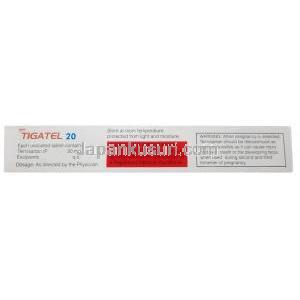 チガテル20, テルミサルタン 20mg, 製造元：Sun Pharmaceutical Industries, 箱情報, 注意事項