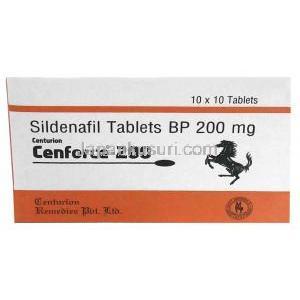 センフォース 200, シルデナフィル 200mg, 製造元：Centurion, 箱表面