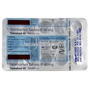 テルマヒール 40, テルミサルタン 40mg, 製造元：Healing Pharma India,シート情報