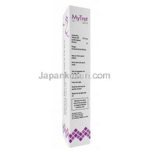 マイトレット,トレチノイン 微粒子, 0.1%,ジェル 15g, 製造元：Grace Derma Healthcare, 箱情報, 成分