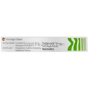 セリンクロ ナルメフェン18mg, 14錠, 製造元： Lundbeck, 箱情報, 製造元