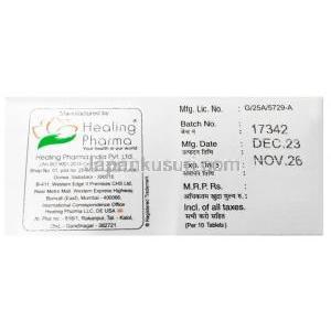 モメンタ 10, メマンチン 10mg, 製造元：Healing Pharma India Pvt Ltd,箱情報
