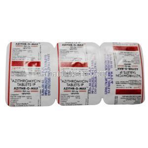 アジスロマックス, アジスロマイシン 500mg, 製造元:HAB Pharma, シート情報