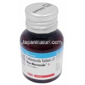 ネオメルカゾール, カルビマゾール 5 mg, 130 錠, 製造元：Abbott, ボトル