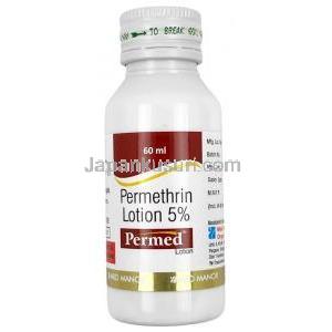 ペルメッド ローション, ペルメトリン 5 % w/w, 60ml, 製造元：Med Manor Organics, ボトル表面