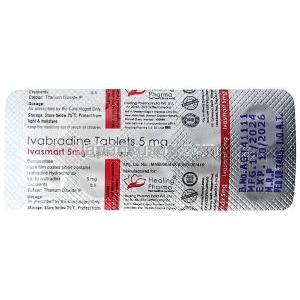 イバスマート, イバブラジン 5 mg, 製造元：Healing Pharma India Pvt Ltd, 箱表面