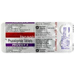 プルビクト 2, プルカロプリド 2 mg, 製造元：Torrent Pharma, シート情報