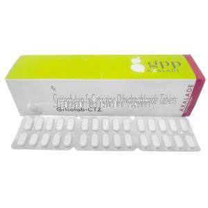 グリソラブ CTZ, グリセオフルビン 250 mg/ セチリジン 5 mg, 製造元：GPP Axalade, 箱, シート