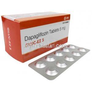 グルック イーゼット 5, ダパグリフロジン 5 mg, 製造元：SAVA Healthcare Limited, 箱, シート